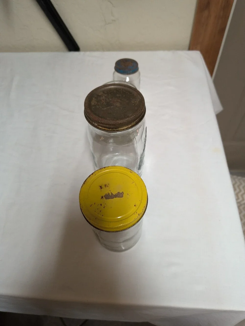 Vintage Mason Glass Storage Jars with Kerr Ball Heinz Jars Wide Mouth Jars